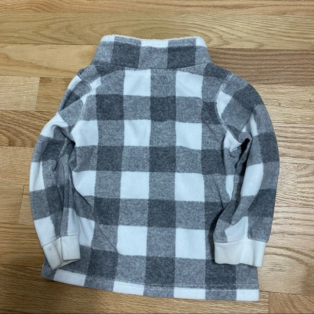 Carter’s Plaid Sweater Gray White 18 mos Boy Baby